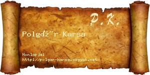 Polgár Karsa névjegykártya